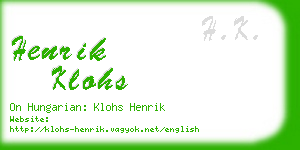 henrik klohs business card